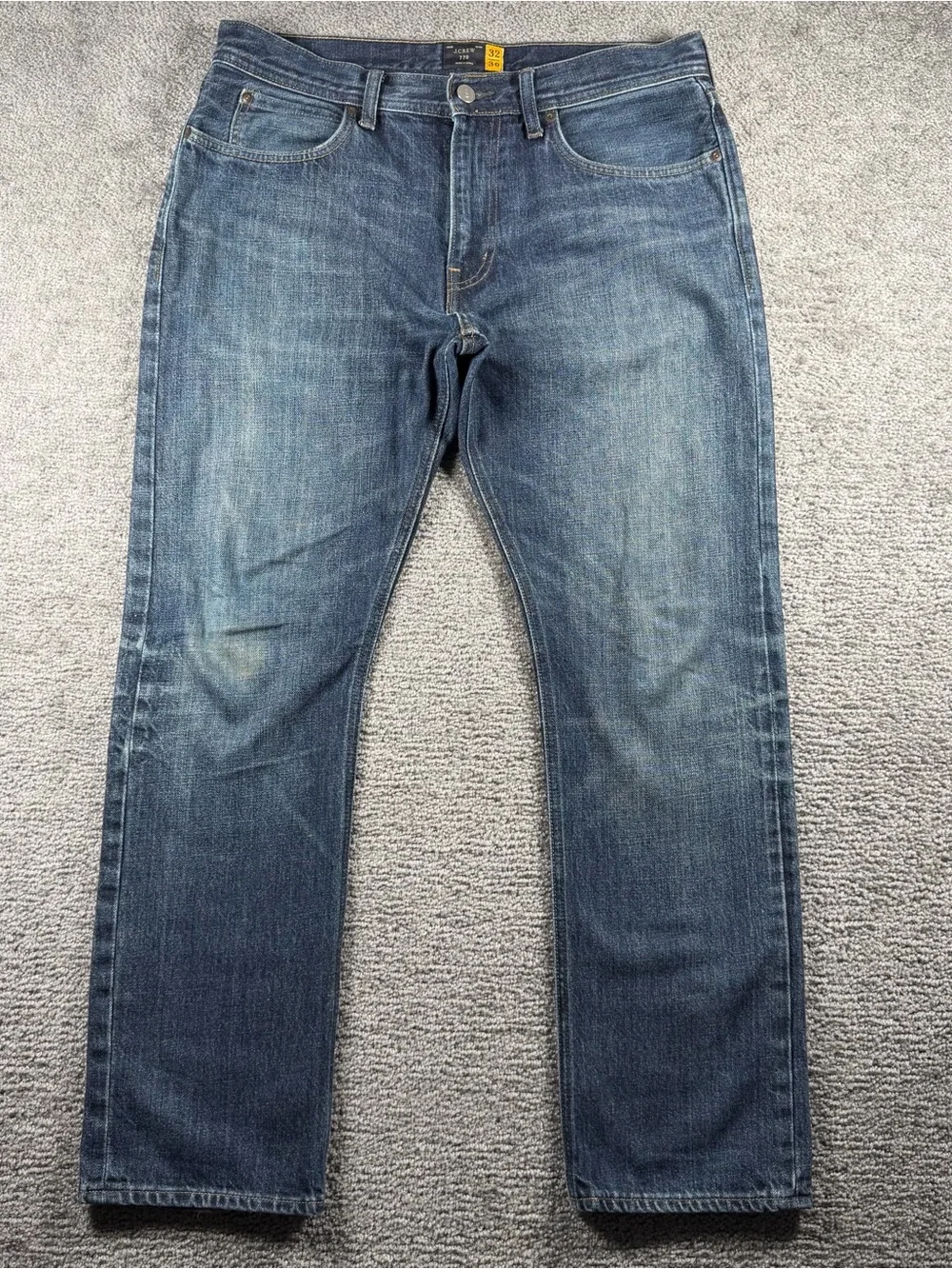 J Crew 770 Jeans 32x30 Fits 34x30 Mens Sutton Wash 37875 Whiskering Distressed